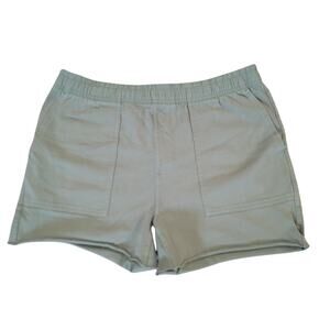 Free‎ Assembly Green Drawstring Cut-off Shorts Sz Large Casual High Waist Cotton